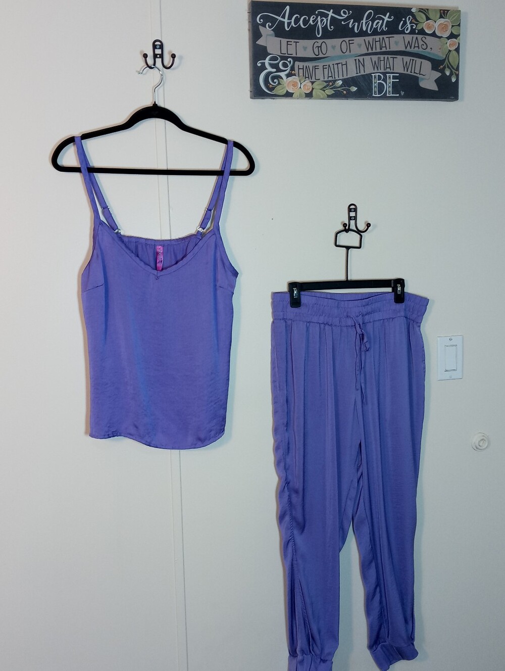Adore Me Large Purple Spaghetti strap Matching Gorgeous Genie Pajama set
